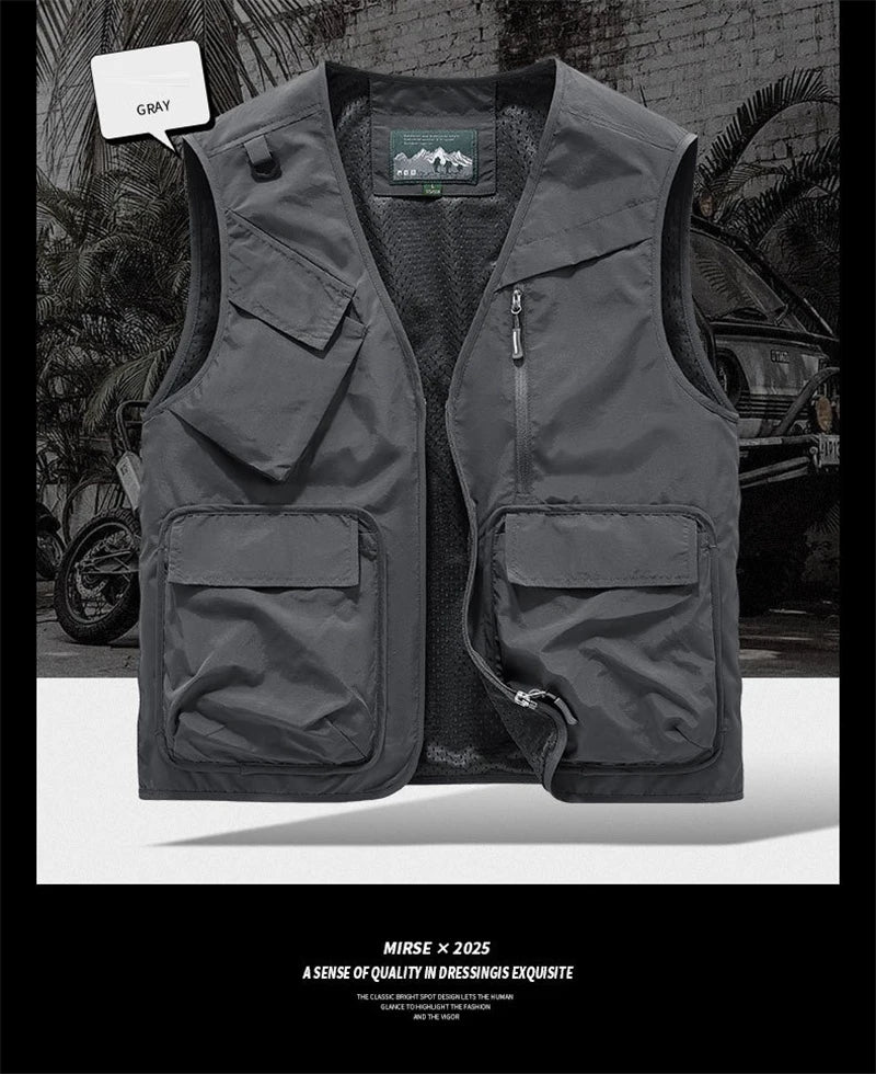 Men's Multi-Pocket Fishing Vest | Lightweight Outdoor Waistcoat