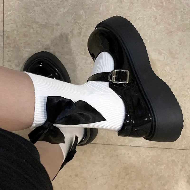 Kawaii Bowknot Middle Tube Socks | Cute Spring Style for Women
