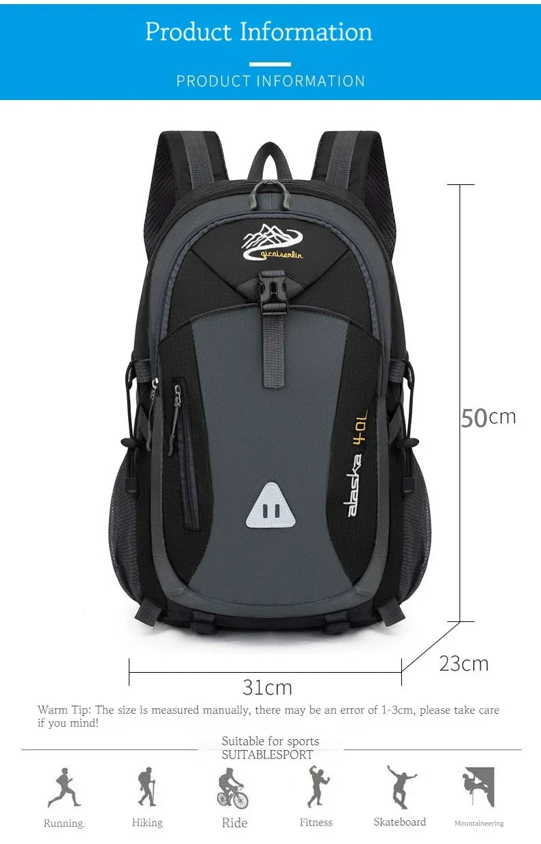 Men's Waterproof Nylon Backpack | Versatile Outdoor Travel Bag
