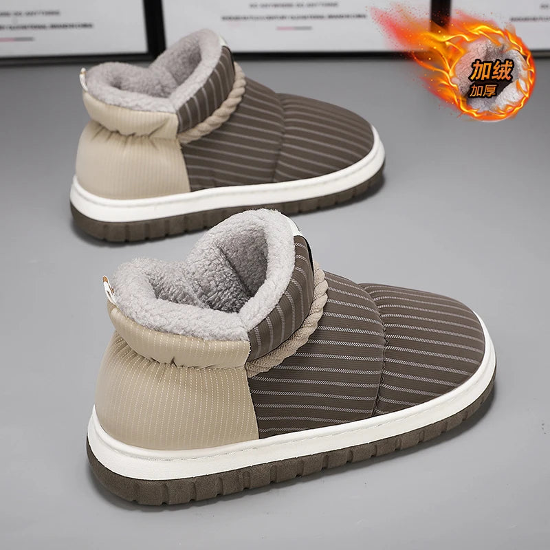 Men's Warm Plush Snow Boots | Cozy Mid-Calf Ankle Winter Shoes