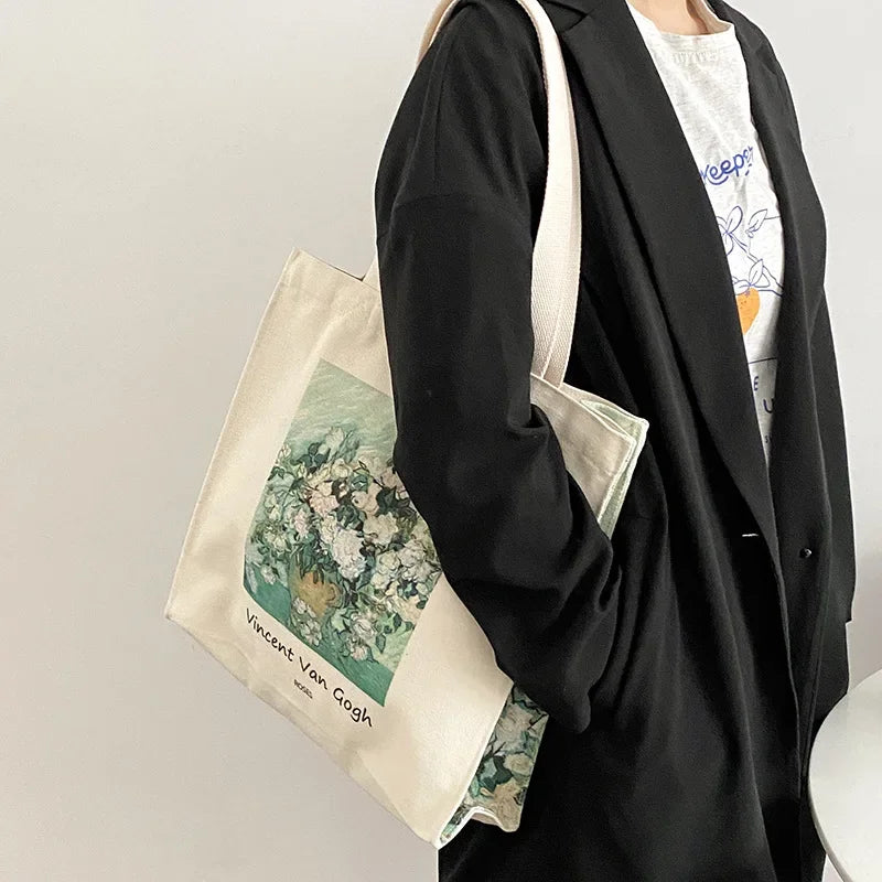 Vintage Canvas Shoulder Bag | Stylish Casual Tote for Women
