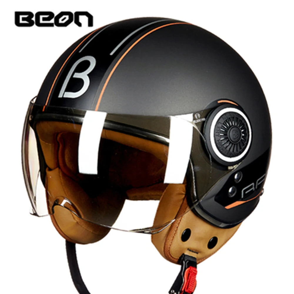 Vintage Open Face Motorcycle Helmet | Retro Style Protection Gear