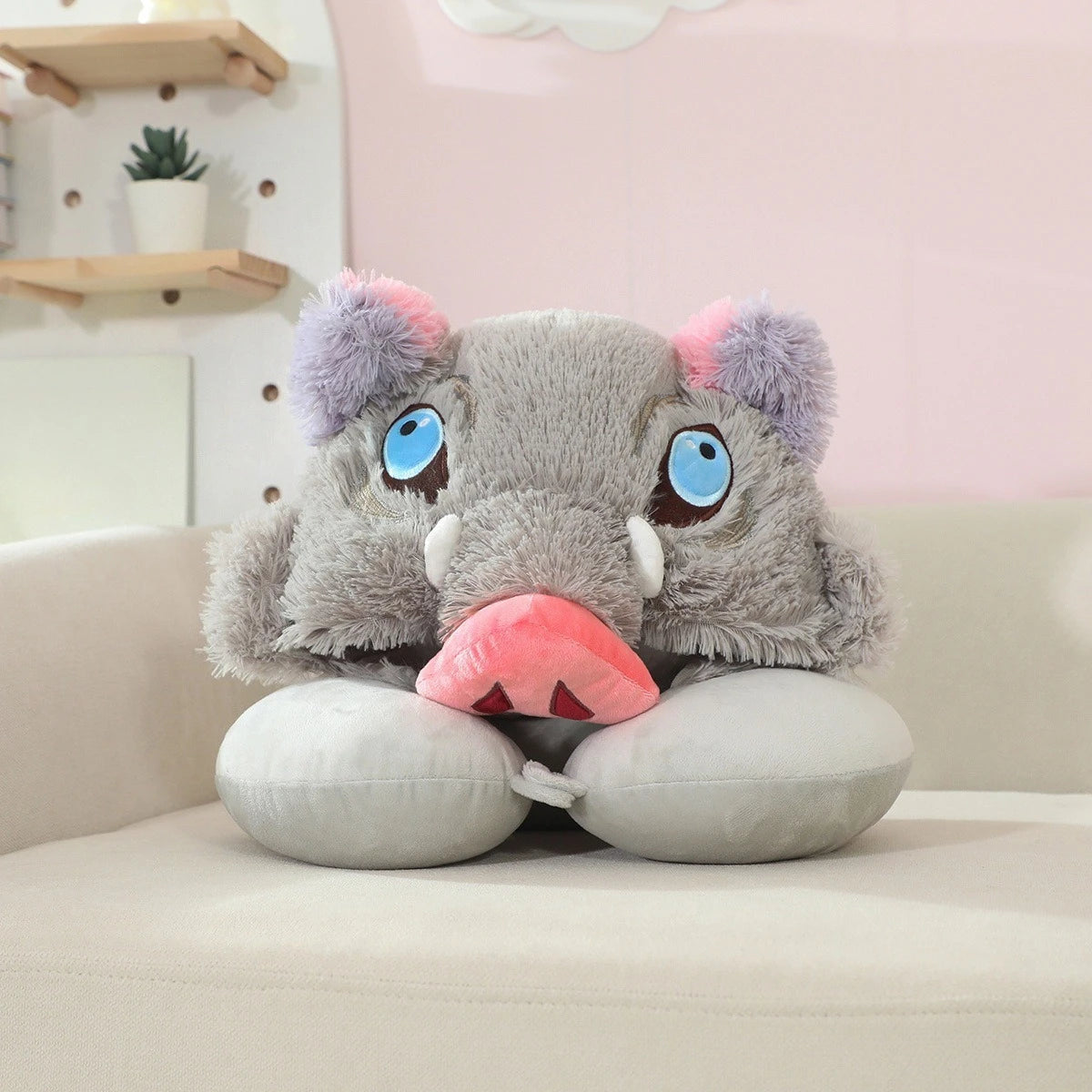 Unisex Boar Head Plush Hat | Cozy Cartoon Anime Costume Accessory