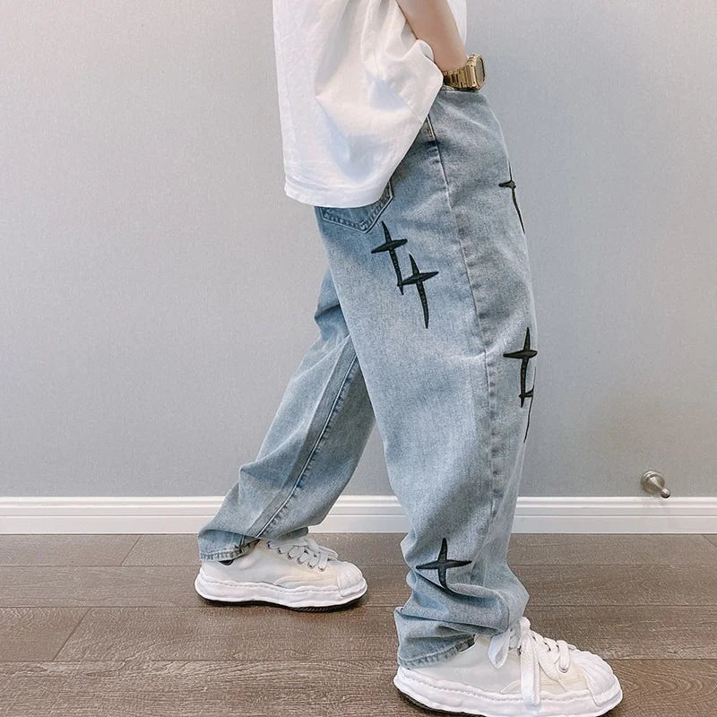 Men's Baggy Wide Leg Jeans | Casual Streetwear Denim Pants