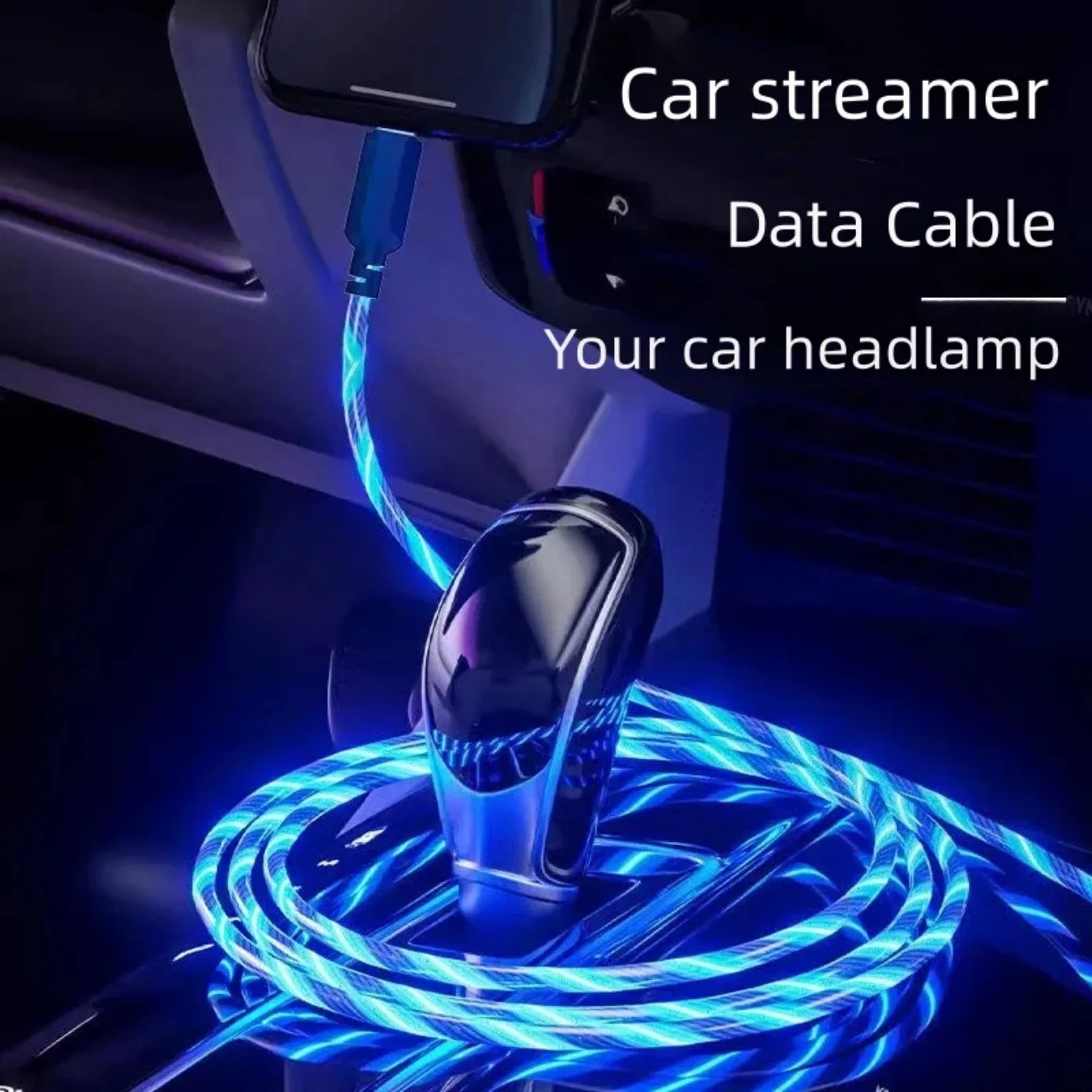3 IN 1 Glowing LED Light Phone Charger | Luminous USB Type C Cable