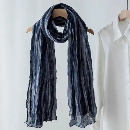Stylish Tie-Dye Cotton Linen Scarf | Multifunctional Hip Hop Shawl