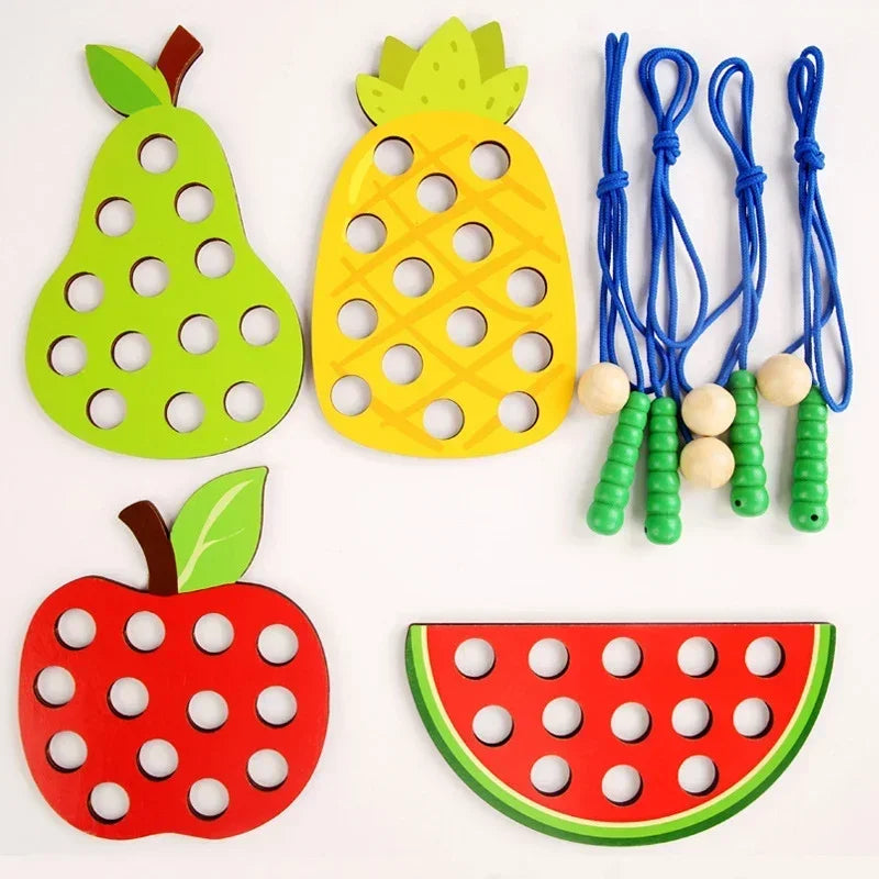 Educational Wooden Lacing Toy | Enhance Fine Motor Skills