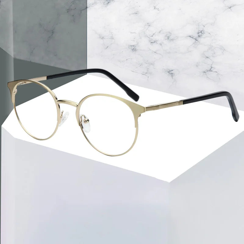 Trendy Round Progressive Metal Prescription Eyeglasses for All
