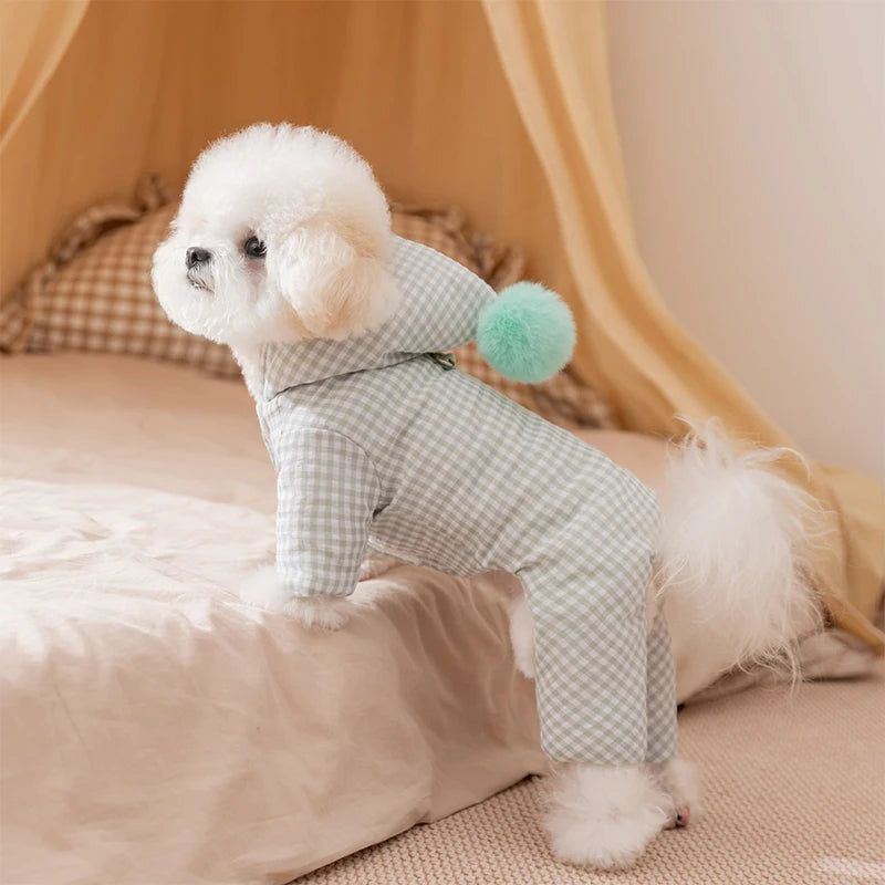 Cozy Four-Legged Jumpsuit for Small Dogs | Winter Pet Pajamas