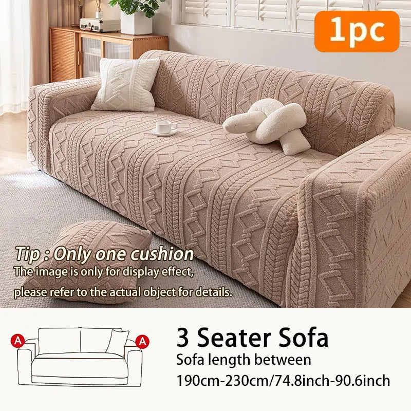 Plush Sofa Cushion Cover | Anti-Slip Winter Seat Cushion