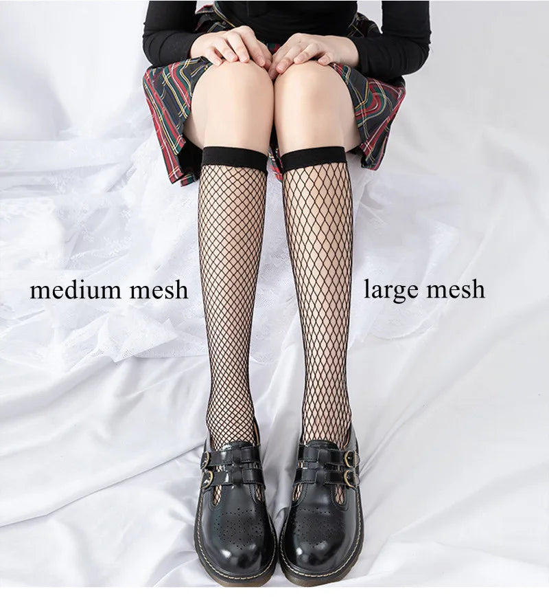 Stylish Mesh Fishnet Stockings for Women | Fashionable Knee Socks
