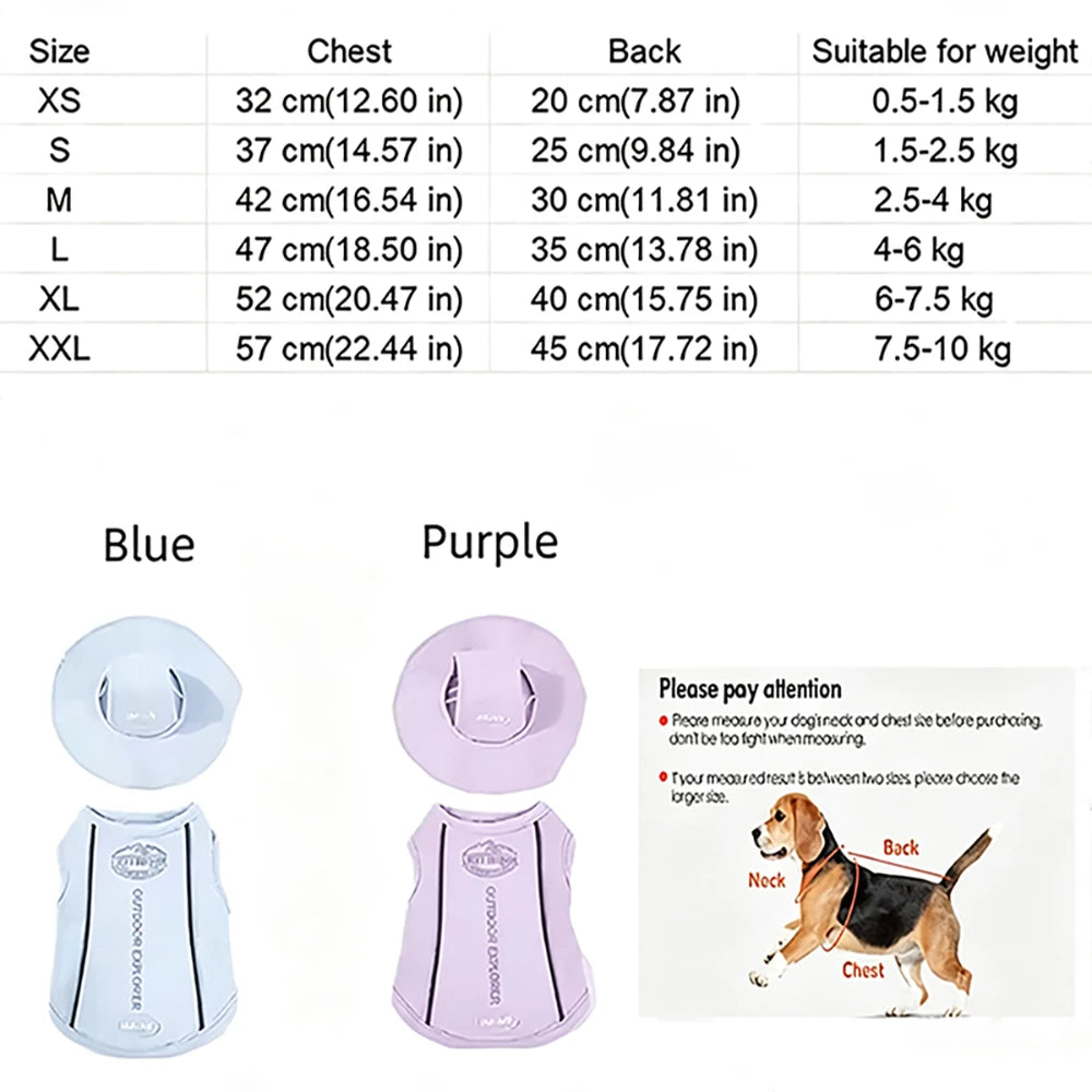 Lightweight Summer Cooling Vest for Dogs and Cats | Breathable Mesh Shirt