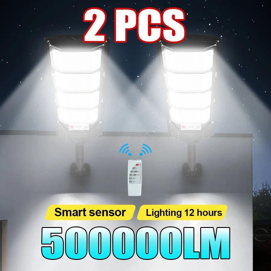 Potente foco LED solar con sensor de movimiento | Iluminación brillante