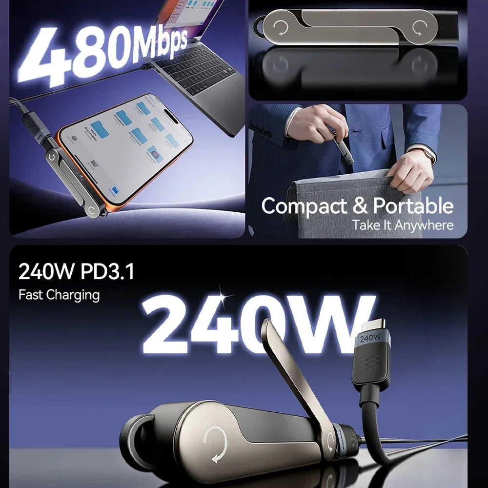 Type C Fast Charger with Foldable Phone Holder & Kickstand