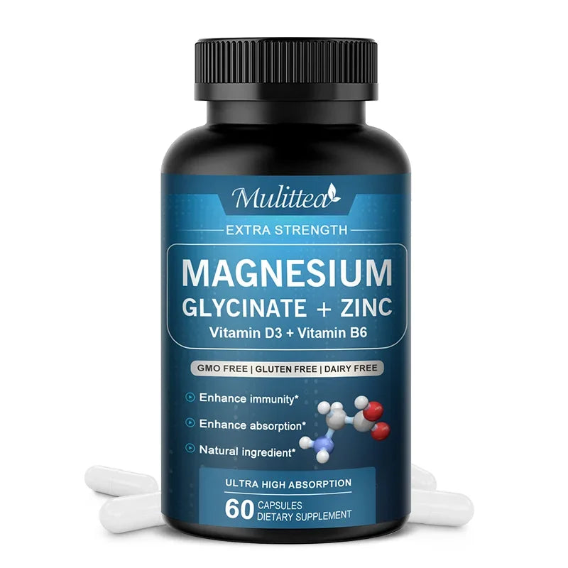 Vegan Magnesium Glycinate Capsules with Zinc & Vitamin D3