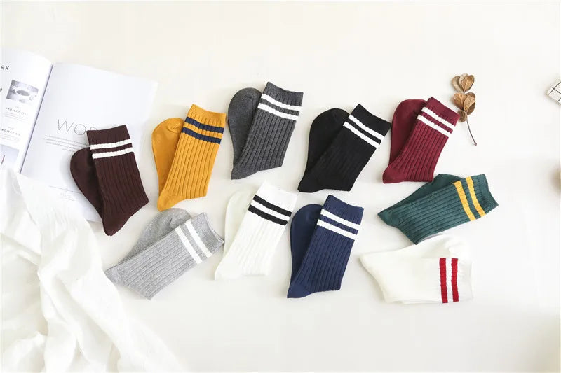 Stylish Women's Striped Long Socks | Comfortable Casual Footwear