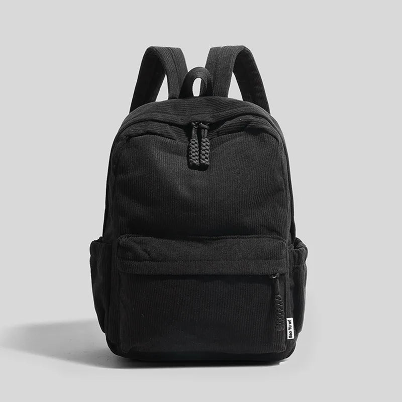 Stylish Neutral Corduroy Backpack | Versatile Large Capacity Daypack