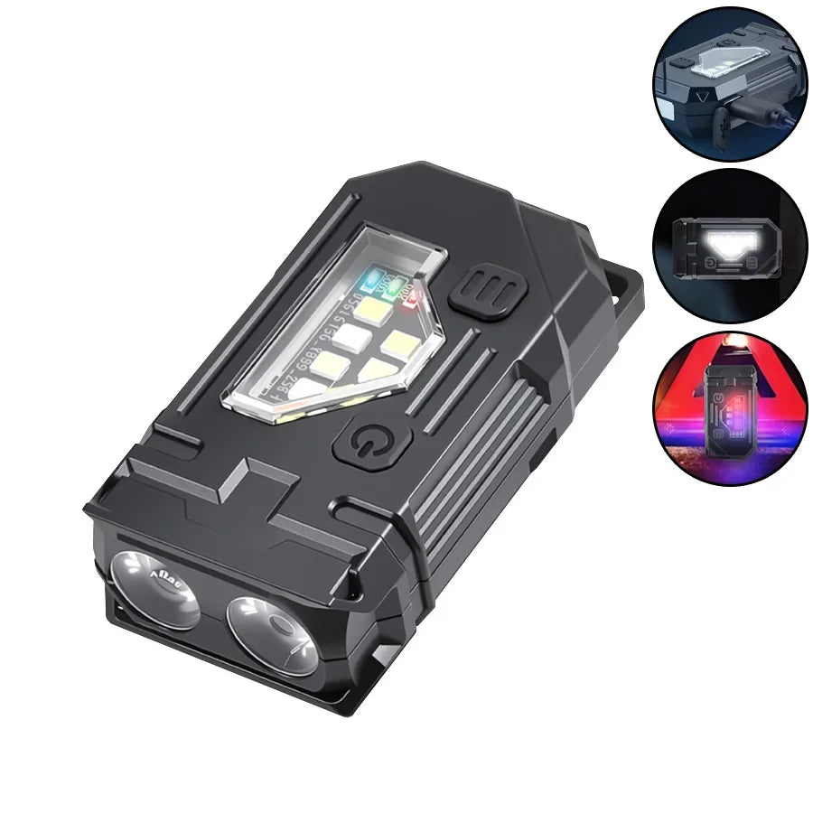 Mini linterna LED COB | Luz recargable USB C resistente al agua