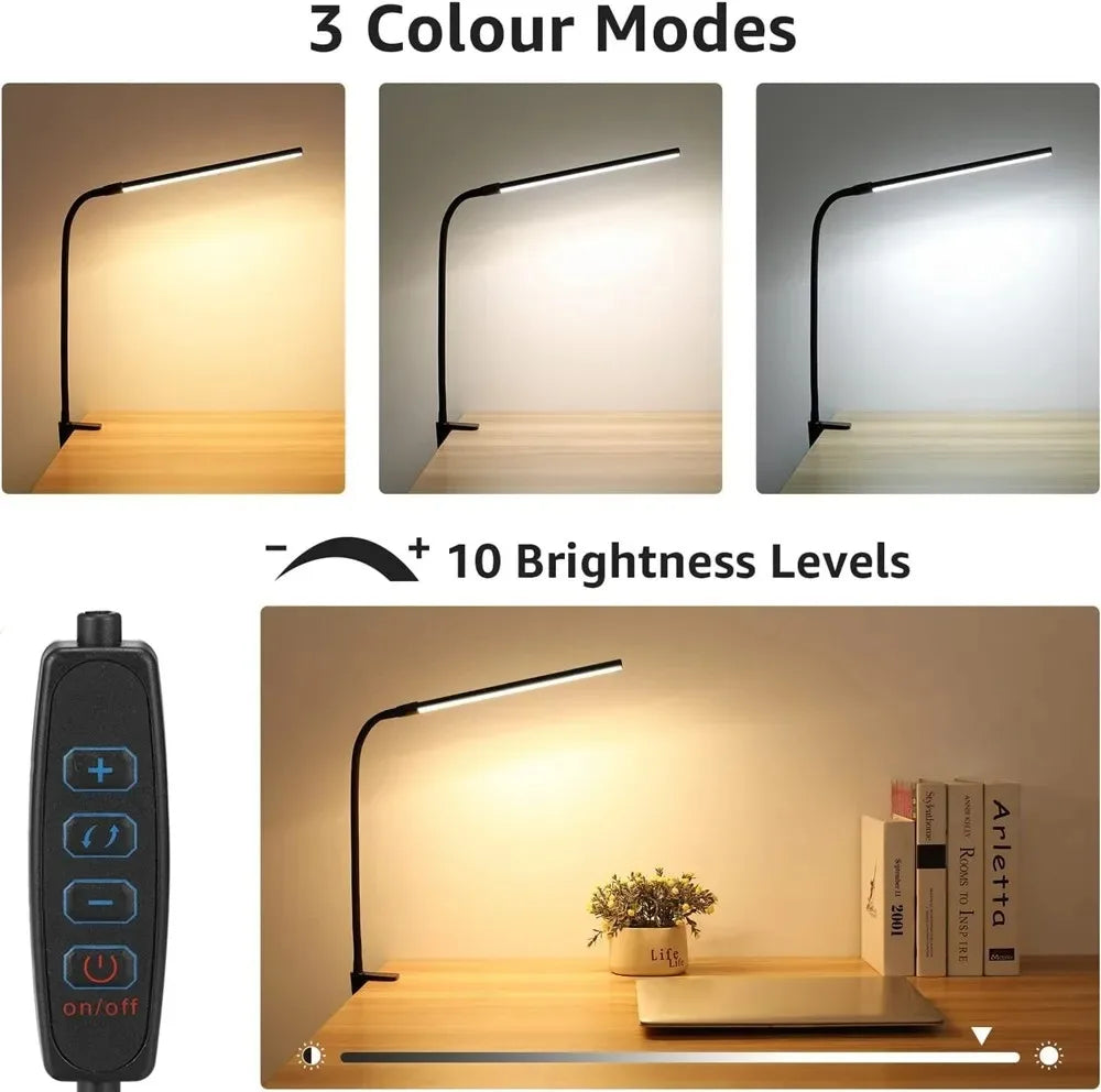 Dimmable Double Head LED Clip Desk Lamp | Brighten Your Workspace