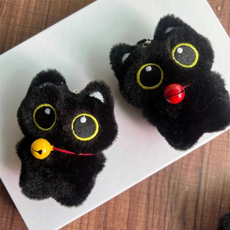 Cute Black Cat Plush Toy | Adorable Keychain & Backpack Decoration