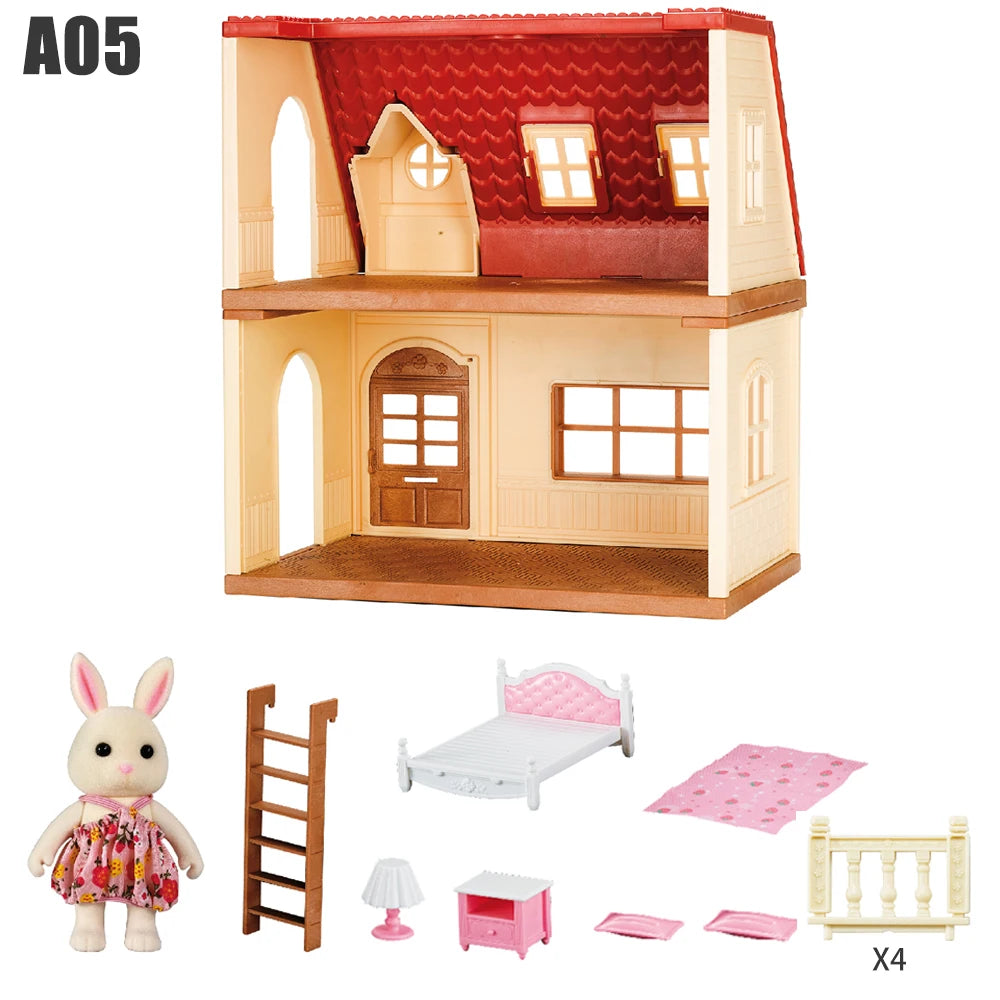 Double Story Villa Dollhouse | Enchanting Animal Play Set