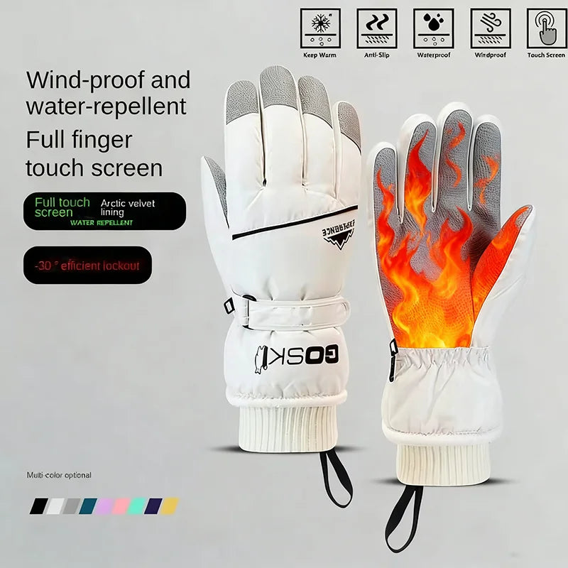 Guantes de esquí unisex para invierno | Guantes impermeables con pantalla táctil