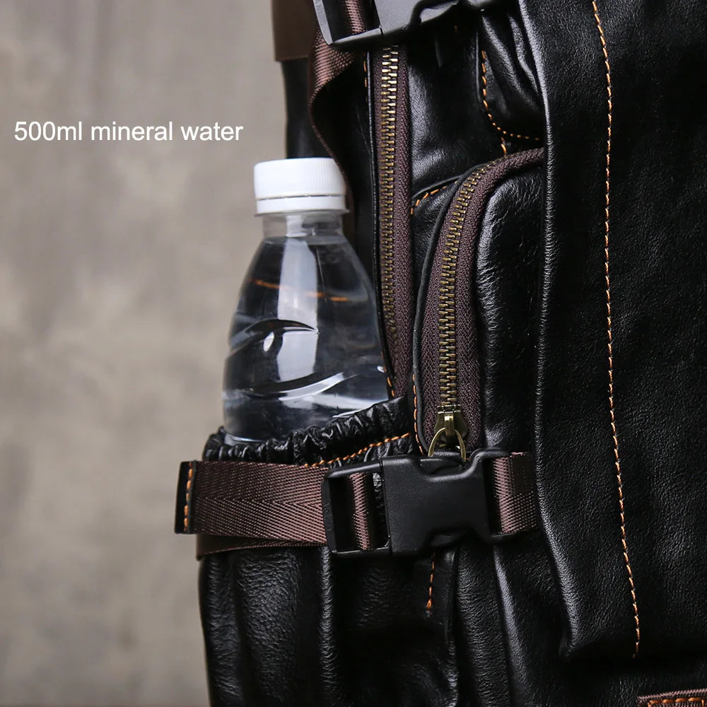 Retro Men's Leather Backpack | Spacious Vintage Computer Bag