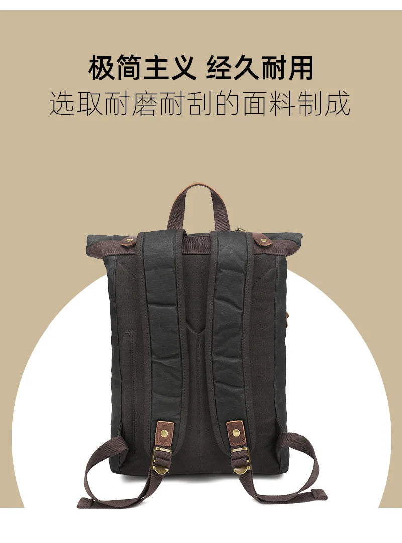 Retro Waterproof Oil Wax Canvas Travel Backpack | Unisex Design