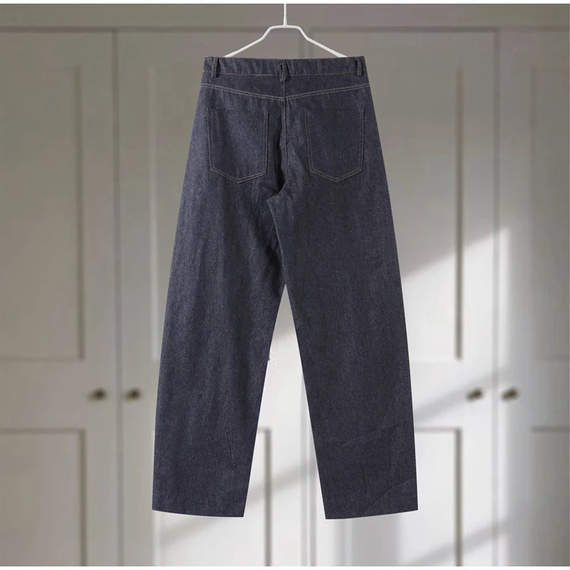 Women’s Retro Denim Vest Suit Jacket & High Waist Pants Set
