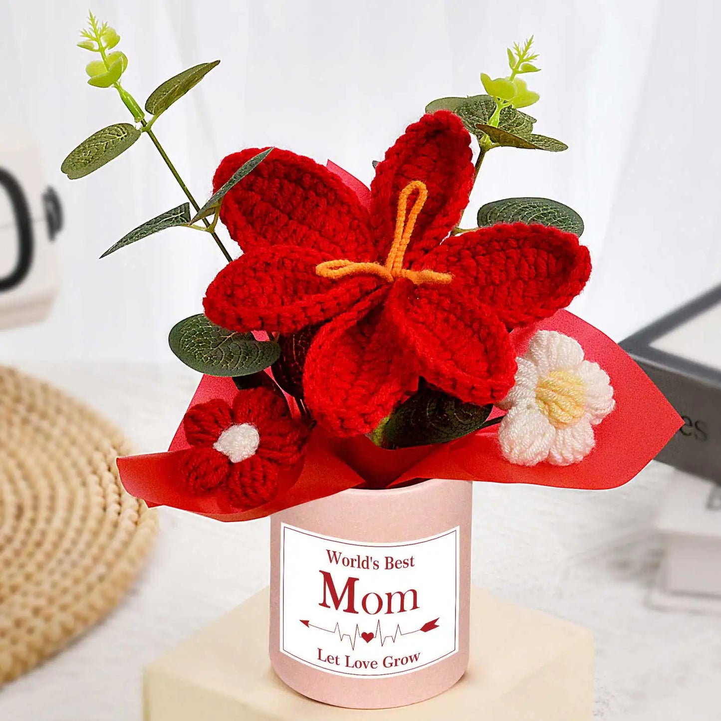 Ramo de flores de ganchillo hecho a mano | El regalo perfecto para decorar el hogar