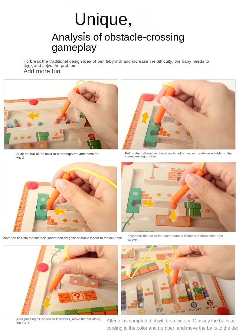 Magnetic Color and Number Maze Learning Toy for Kids | Educational Fun