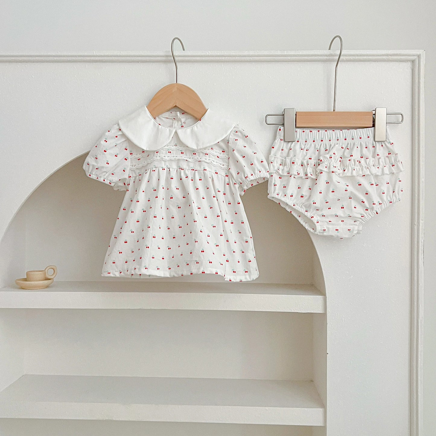 Summer Baby Girls Clothing Set | Floral Puff Sleeve Outfit