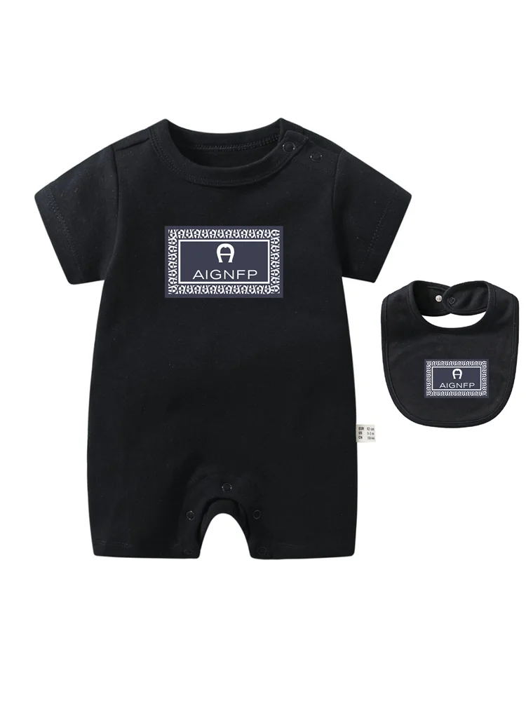 Colorful Newborn Baby Boys Rompers & Bib Scarf Set | Summer Style