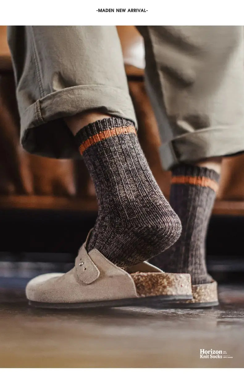 Men's 3-Pack Vintage Wool Blend Socks | Cozy Thermal Comfort