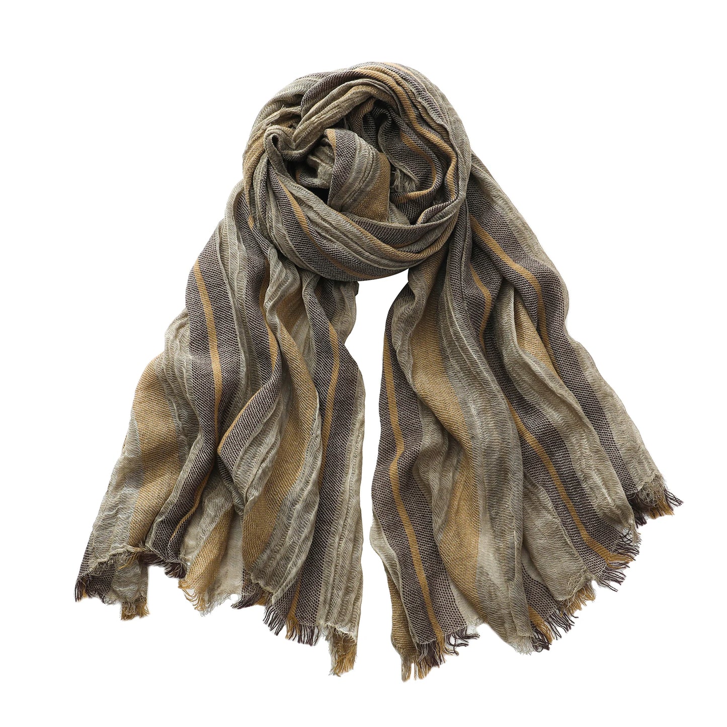 Men's Cotton Linen Striped Scarf | Warm & Stylish Winter Accessory