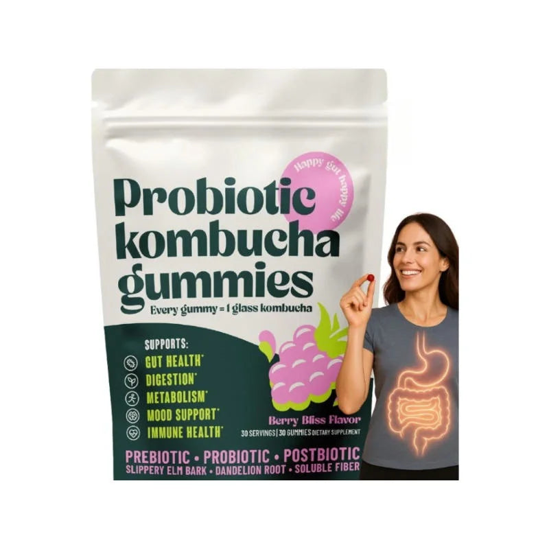 Probiotic Kombucha Gummies for Gut Support & Bloating Relief