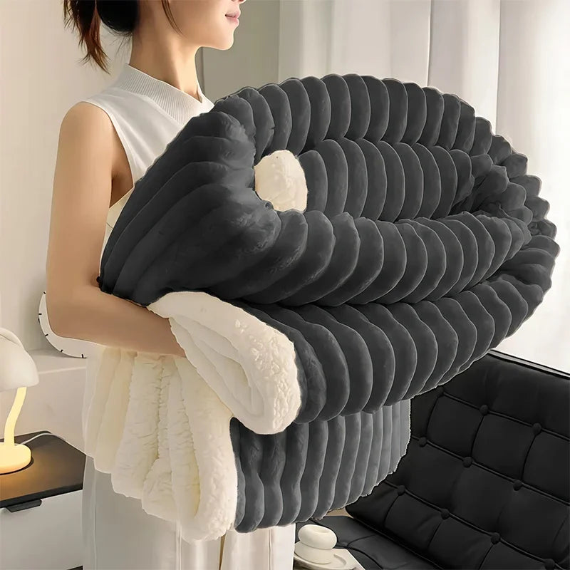 8lbs Weighted Fleece Sherpa Throw Blanket | Soft Plush Comfort