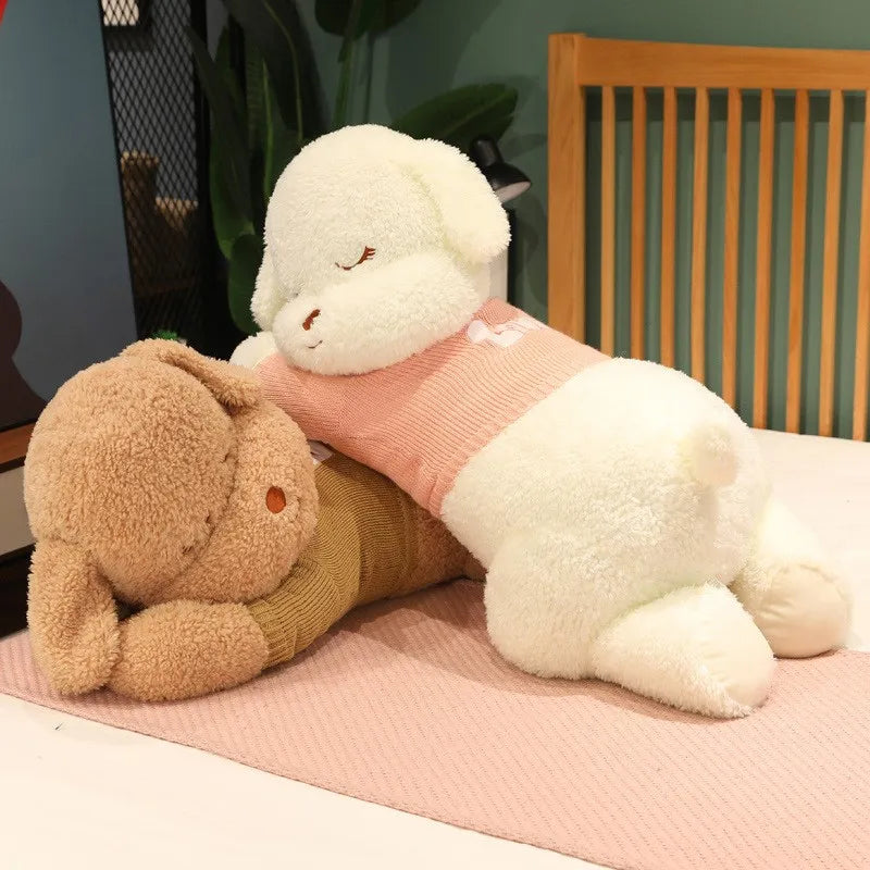 Lovely Giant Plush Dog Pillow | Soft Sweater Dog Stuffed Toy