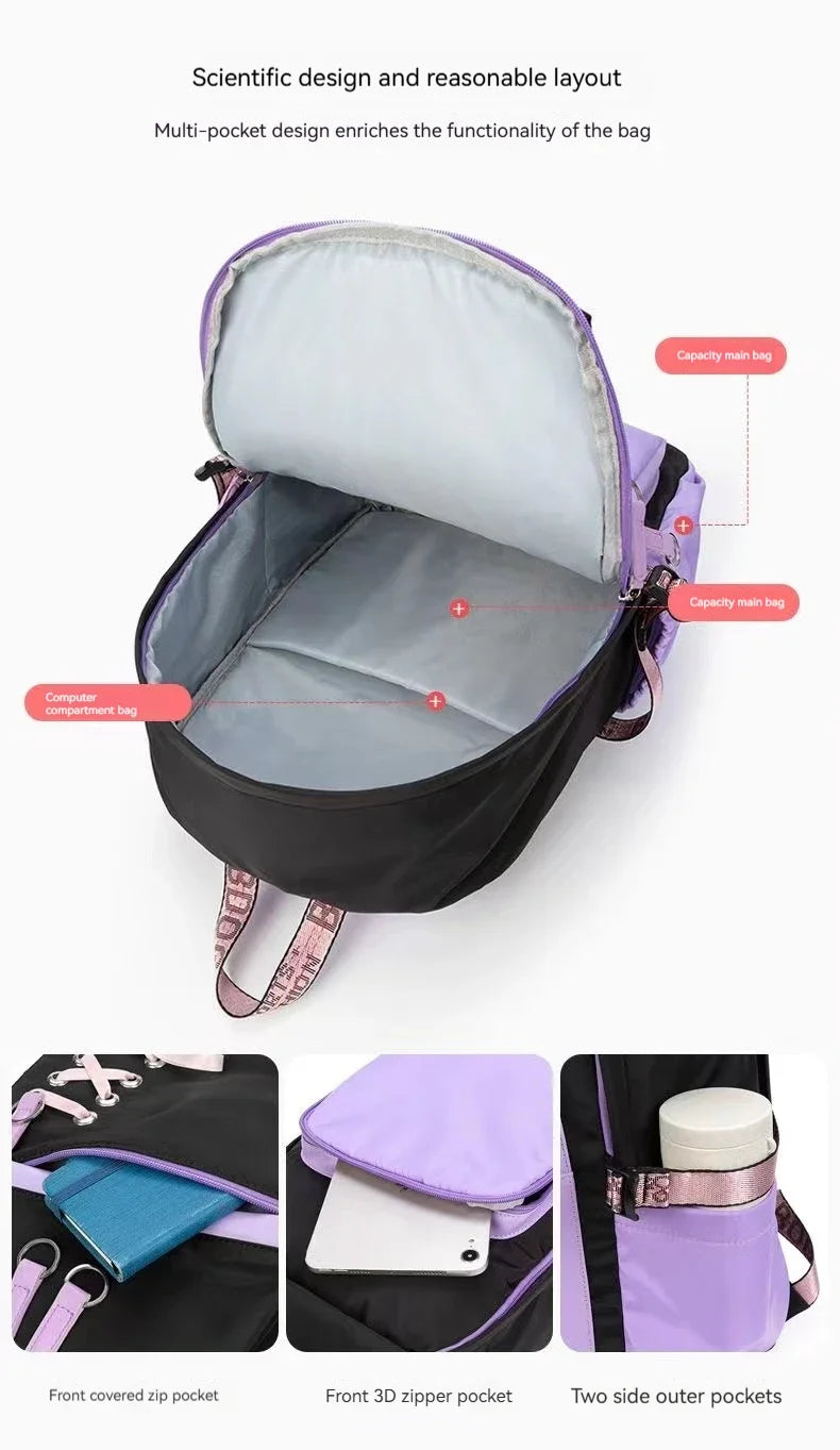 Cute Nylon Schoolbag Backpack for Teenagers | Durable & Stylish