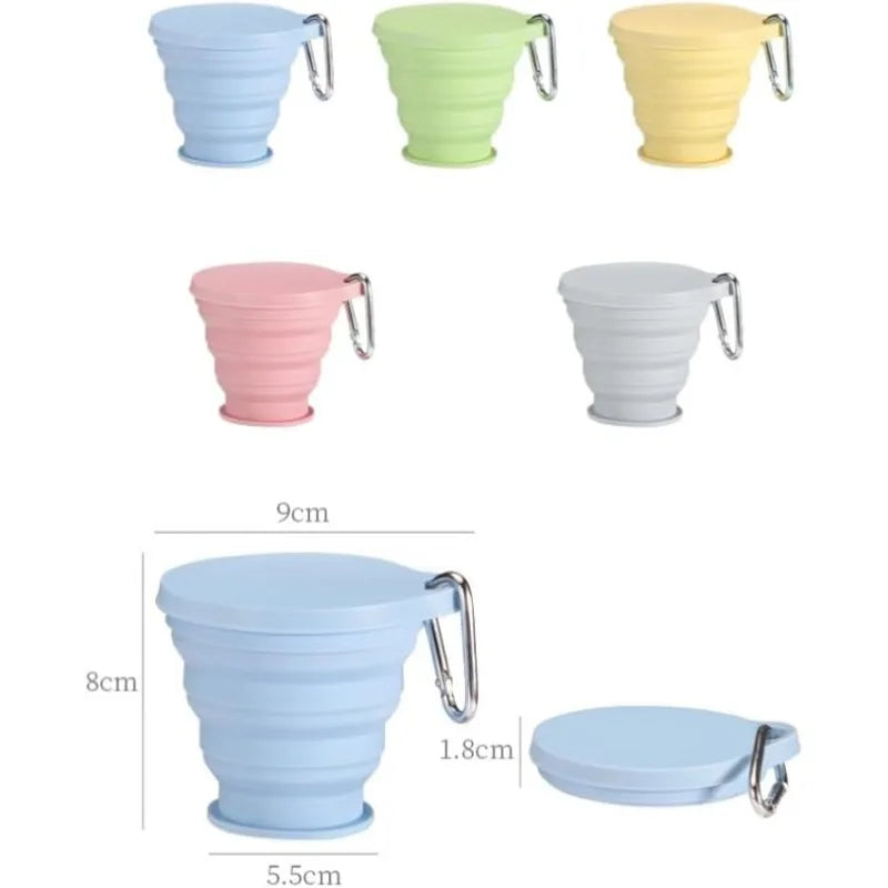 180ml Collapsible Silicone Cup with Lid | Foldable Travel Mug