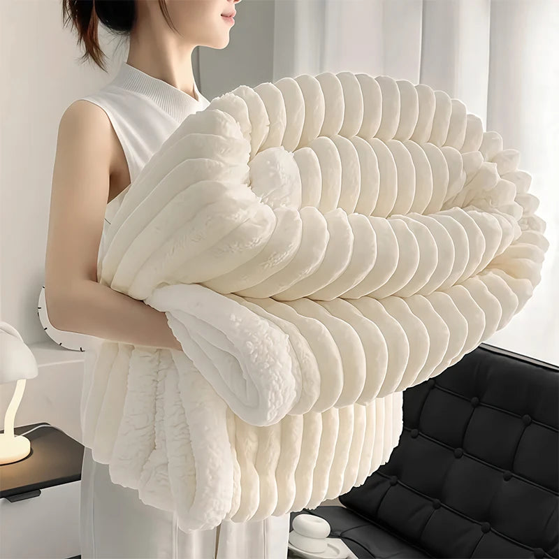 8lbs Weighted Fleece Sherpa Throw Blanket | Soft Plush Comfort