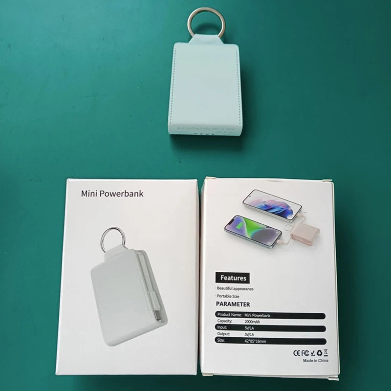 2000mAh Mini Keychain Power Bank | Portable Charger for All Devices