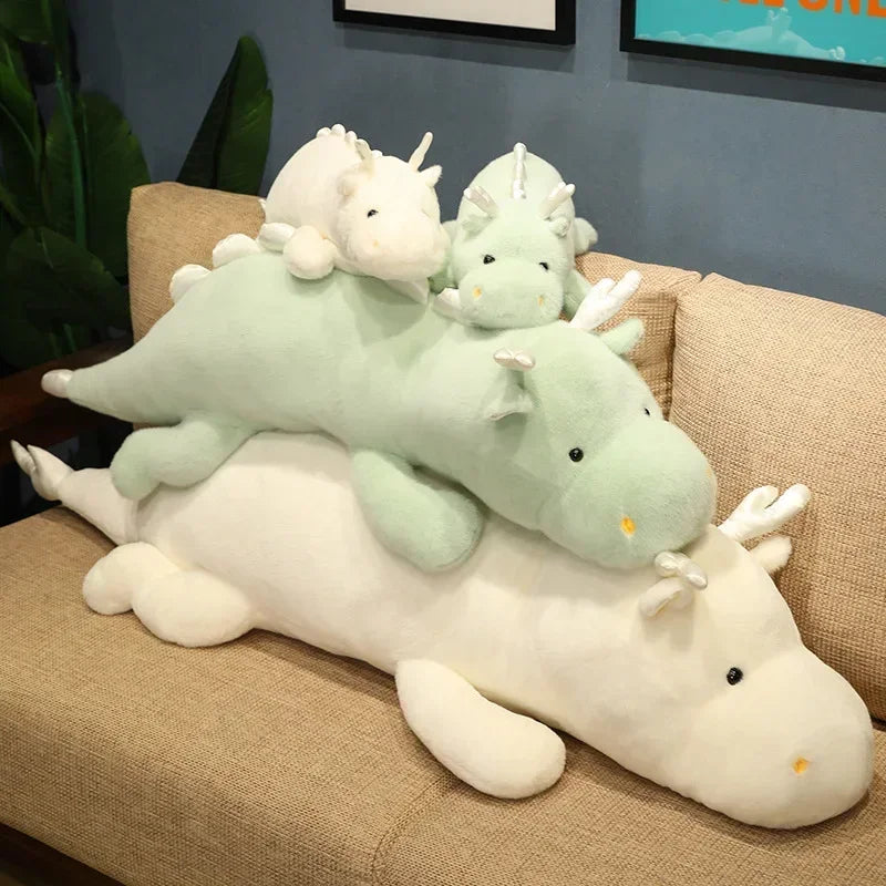 Large Kawaii White Dragon Plush Stuffed Toy for Kids