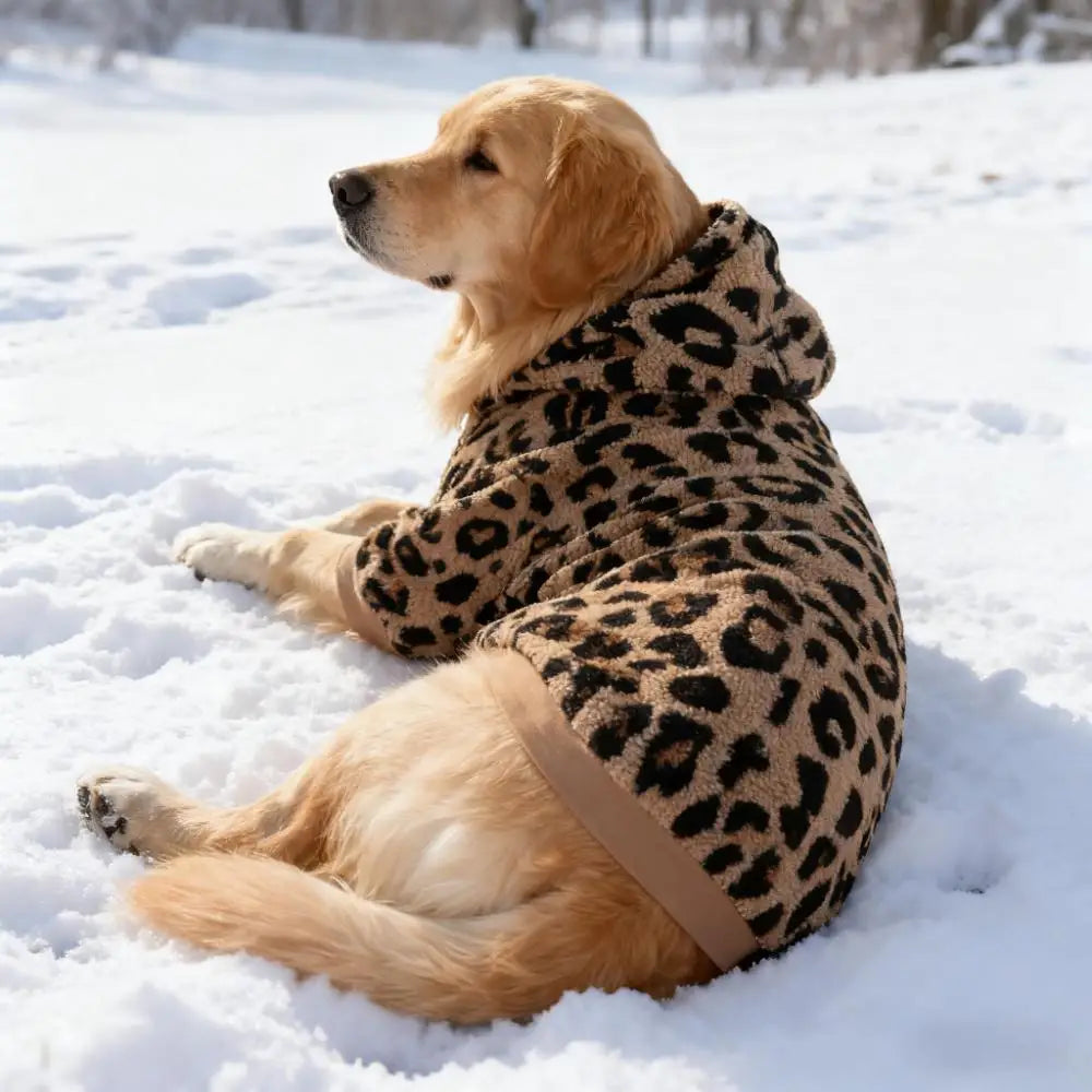 Abrigo de Forro Polar con Estampado de Leopardo para Perros | Atuendos Cálidos de Invierno para Perros