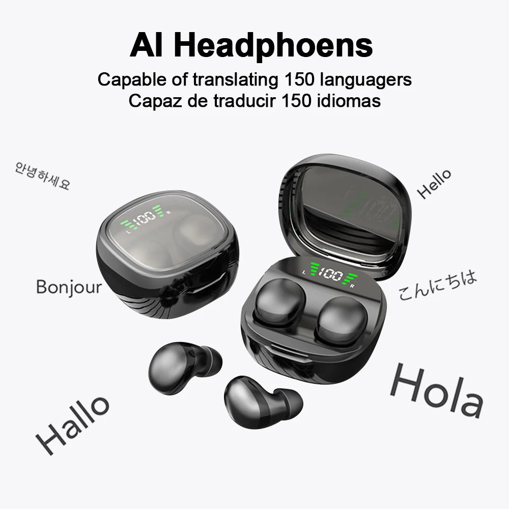 Bluetooth 5.3 AI Translation Earphones | HiFi Noise Reduction Earbuds