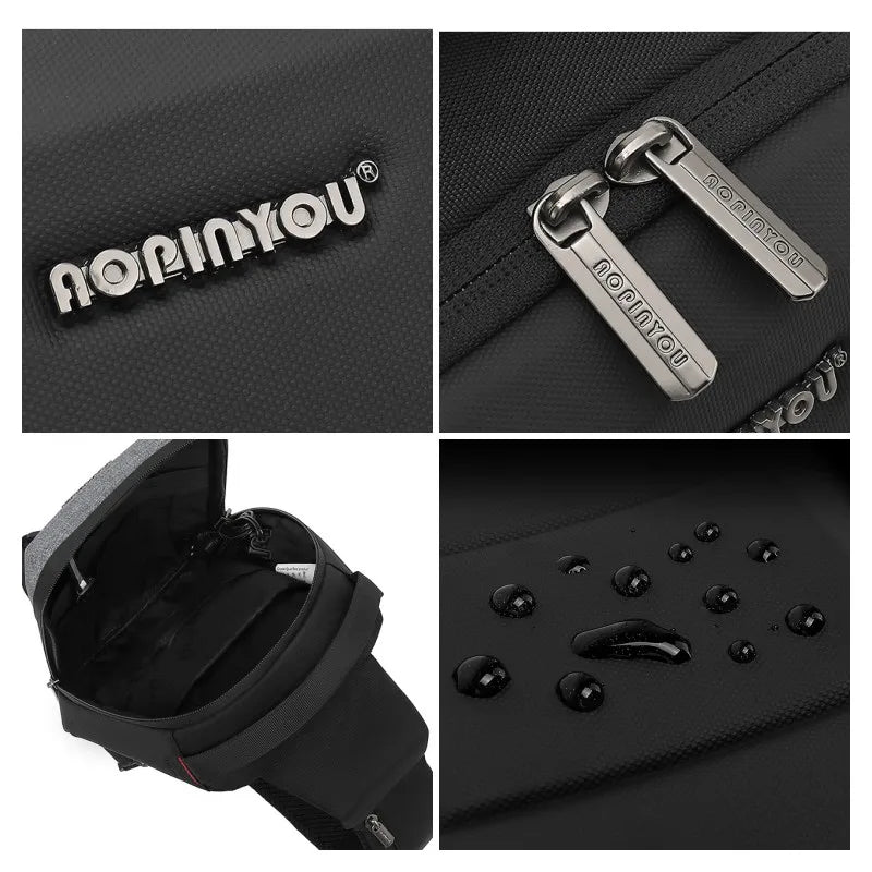 Men's Waterproof Chest Bag with USB Port | Stylish & Lightweight