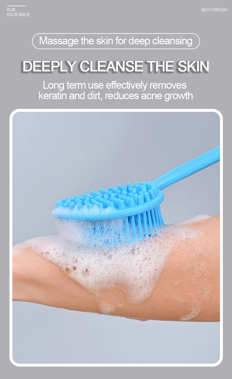 Silicone Shower Brush | Exfoliating Back Bath Brush for Smooth Skin