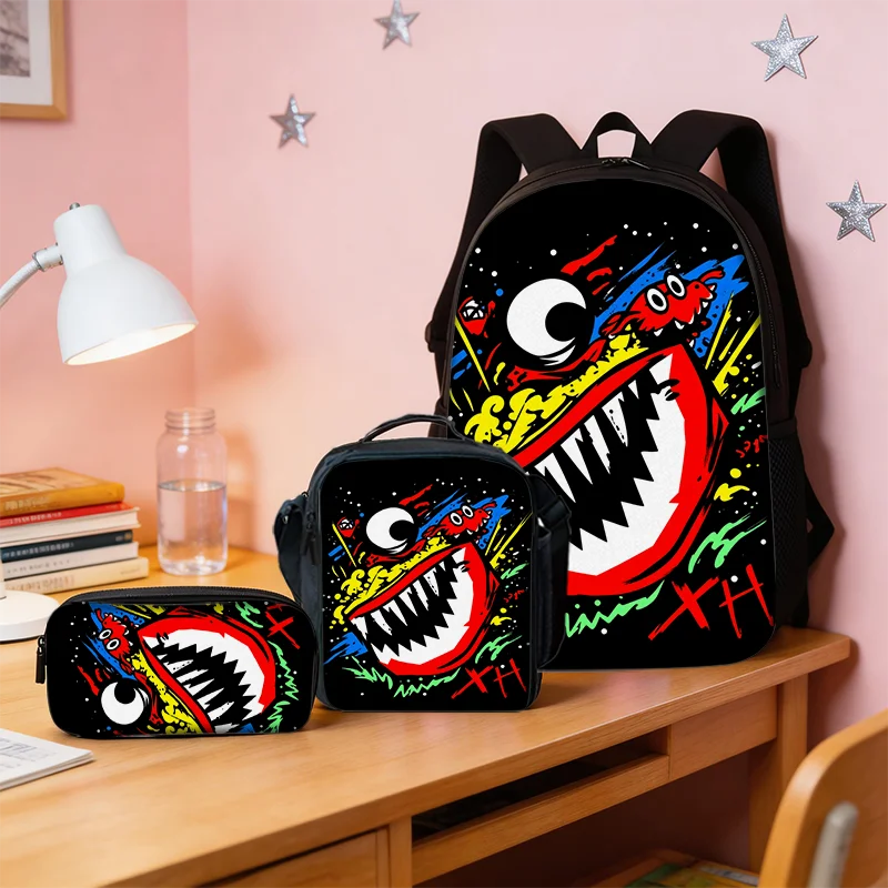 Lightweight Shark Print Backpack Set | Stylish School & Travel Bags