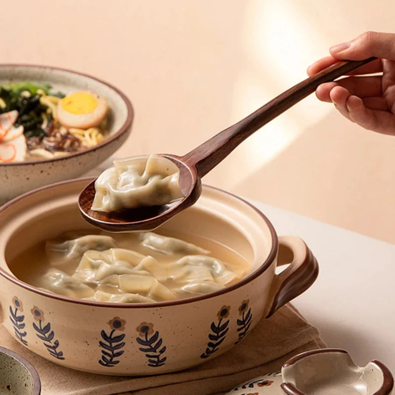 Long Handle Wooden Soup Spoon | Premium Kitchen Utensil