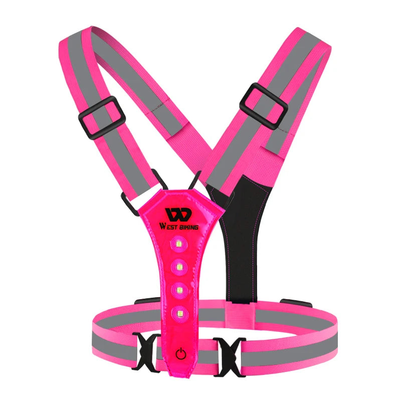 Reflective LED Light Safety Vest for Night Running & Cycling